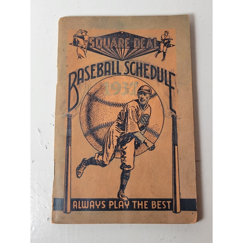 1937 Baseball Schedule SQUARE DEAL Good Condition 3x4.5"‎ Booklet